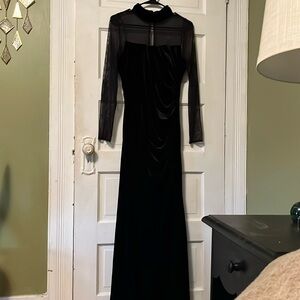 Eliza J black velvet gown